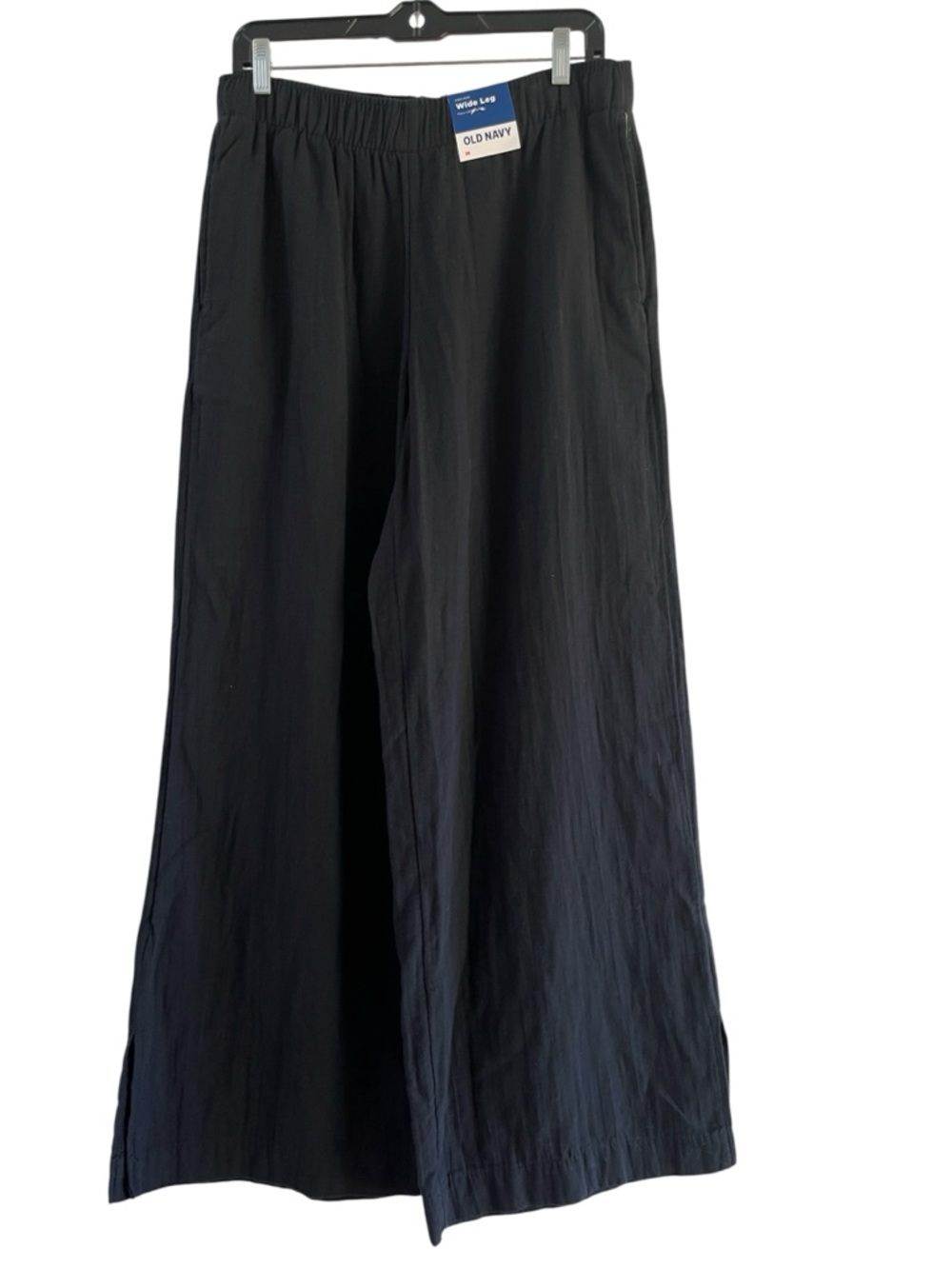 Old Navy High-Waisted Crinkle Gauze Super Wide-Leg Pants In Jack Black Size M - Picture 14 of 16